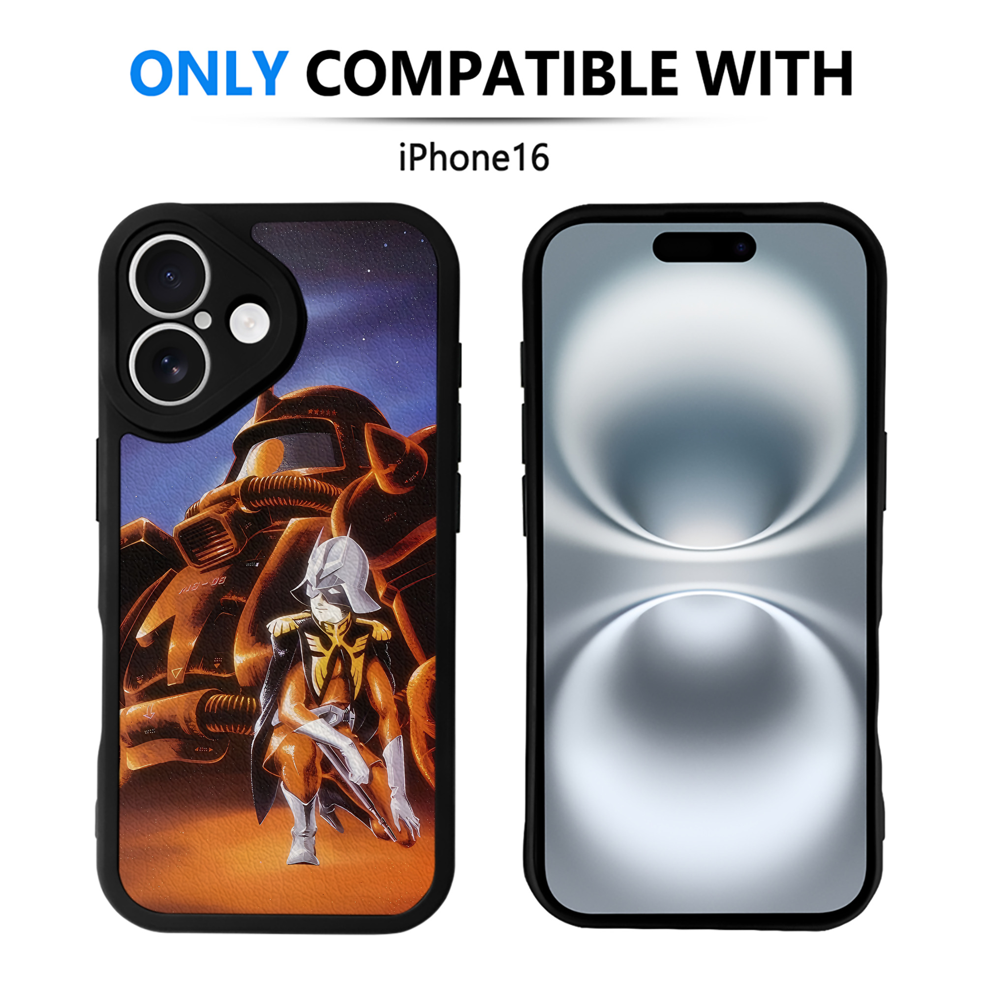 （画像用） 機動戦士ガンダム Mobile Suit Gundam 【iPhone 16シリーズ対応】シリコンスマホケース（レザー調） 材質：シリコン